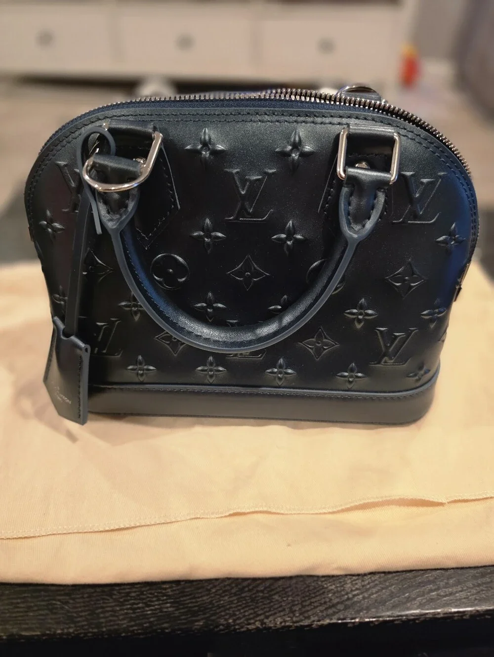 Louis Vuitton Calfskin Debossed Monogram Alma BB